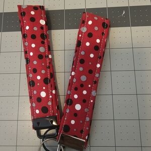 Red Polka Dot Key Fob Wristlet
